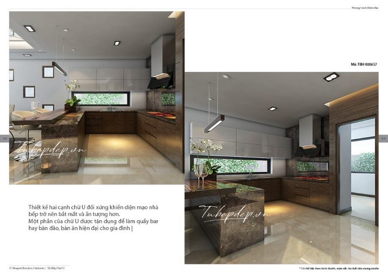 Thiết kế phòng bếp nhà phố hiện đại